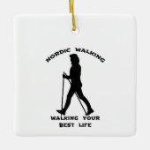 Noordse wandeling - Zwarte zijde en witte zijde Keramisch Ornament (Voorkant)