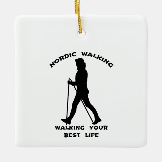 Noordse wandeling - Zwarte zijde en witte zijde Keramisch Ornament (Voorkant)