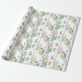 Noordse Winter Hygge Rustiek Cadeaupapier (Uitgerold)