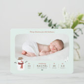 Noordse Winterbaby Eerste Kerstfeest Feestdagenkaart (Staand voorkant)