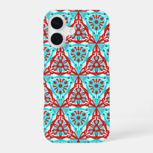 Noordse wintergeometrie in rood wit blauw iPhone 16 hoesje
