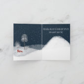 Noordse winternachtelijke rode vos in het plattela feestdagen kaart (Binnen)