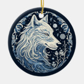 Noordse Wolf Sieraad Keramisch Ornament (Voorkant)