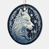 Noordse Wolf Sieraad Keramisch Ornament (Links)