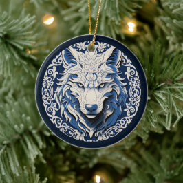 Noordse Wolf Sieraad Keramisch Ornament