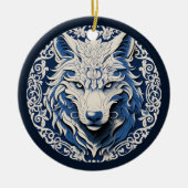 Noordse Wolf Sieraad Keramisch Ornament (Voorkant)
