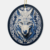 Noordse Wolf Sieraad Keramisch Ornament (Links)