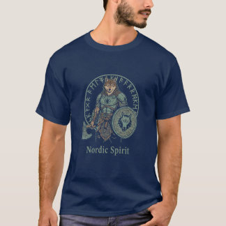 Noordse Wolf Warrior ontwerp T-shirt
