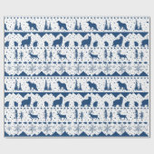 Noordse zoetwatermarine Blue Winter Animals White Cadeaupapier (Vlak)