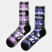 Noordse zoetwaterwinterdieren Paars Violet Pset Sokken (Links)