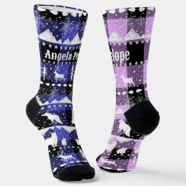 Noordse zoetwaterwinterdieren Paars Violet Pset Sokken