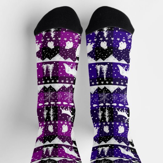 Noordse zoetwaterwinterdieren Paarse buffelstang Sokken (Top)