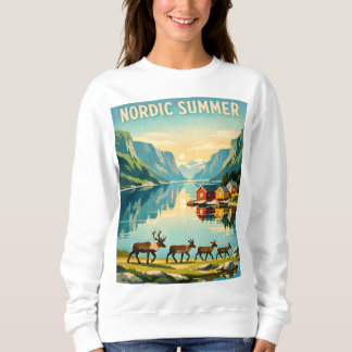 Noordse Zomer – Vintage Scandinavische Fjord Reize Trui