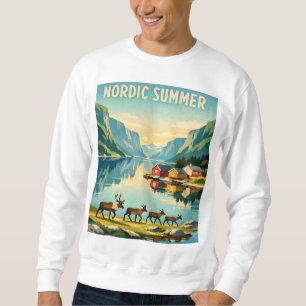 Noordse Zomer – Vintage Scandinavische Fjord Reize Trui