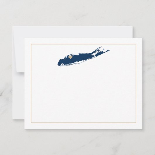 Noordshore van Long Island met hartstocht RSVP Kaartje (Voorkant)