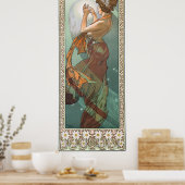 Noordster van Alphonse Mucha Poster (Keuken)