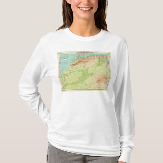 Noordwest-Afrika met scheepvaartroutes T-shirt (Voorkant)