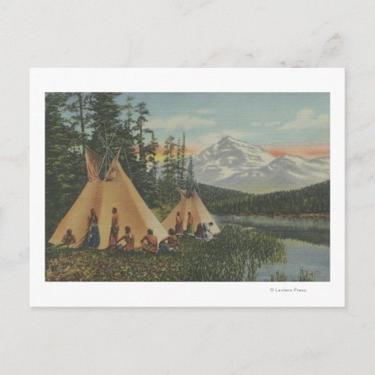 Noordwest-Indiërs - twee teepjes nabij het gebergt Briefkaart (Voorkant)