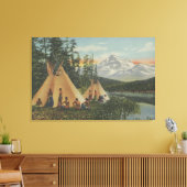 Noordwest-Indiërs - twee teepjes nabij het gebergt Canvas Afdruk (Insitu (Woonkamer))