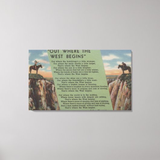 Noordwest-Indiërs "Uit waar het Westen begint" Canvas Afdruk (Voorkant)
