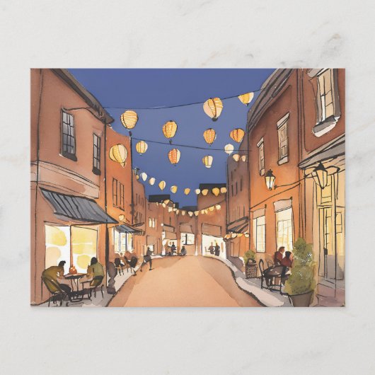 Noordwest-Italiaans district | Boston MA Waterverf Briefkaart (Voorkant)