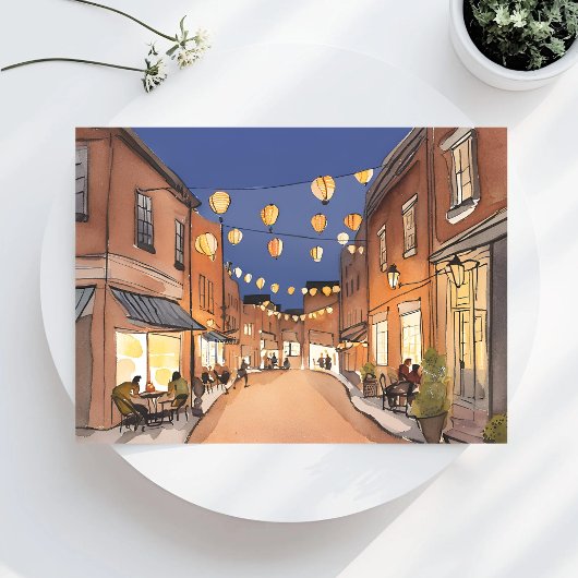 Noordwest-Italiaans district | Boston MA Waterverf Briefkaart