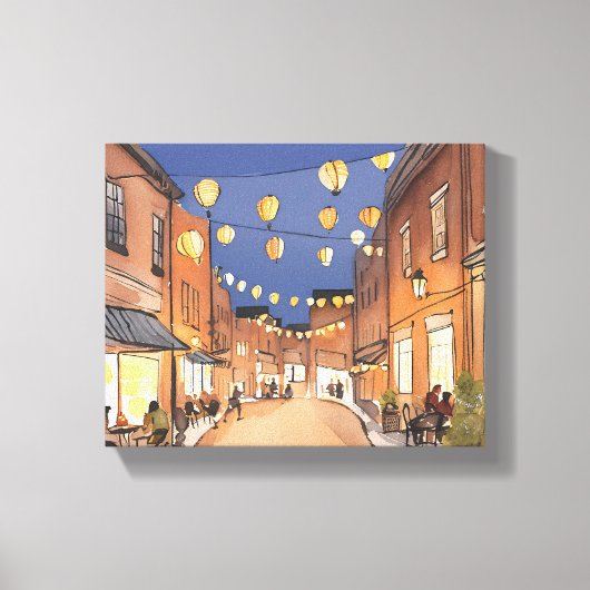 Noordwest-Italiaans district | Boston MA Waterverf Canvas Afdruk (Voorkant)