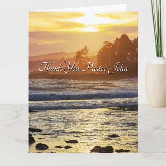 Noordwest Oceaan Sunrise Pastor Waardering Bedankkaart (Voorkant)