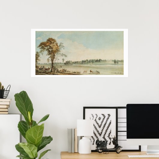 Noordwest Uitzicht Wakefield Lodge in Whittlebury Poster (Thuiskantoor)