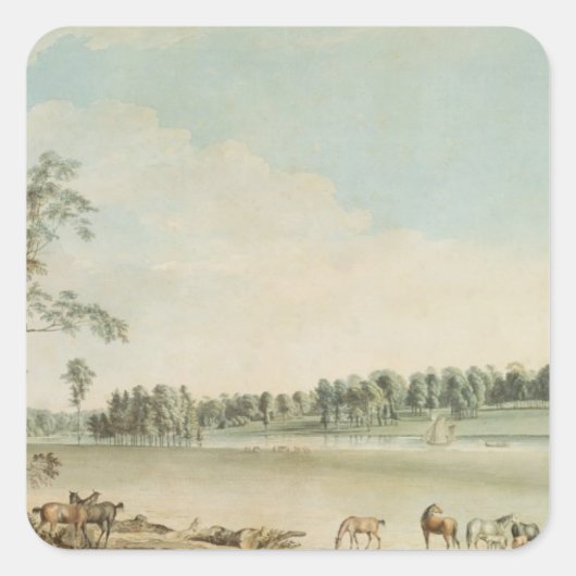 Noordwest Uitzicht Wakefield Lodge in Whittlebury Vierkante Sticker (Voorkant)