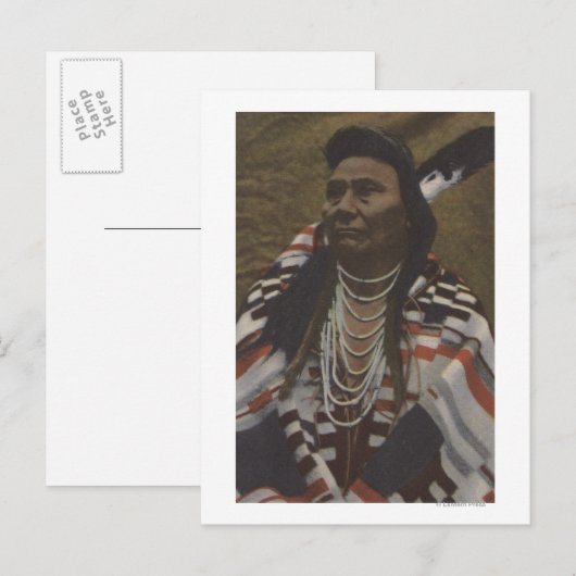 Noordwestelijke Indiërs - Chief Joseph van de Nez Briefkaart (Voorkant / Achterkant)