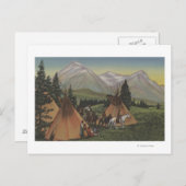 Noordwestelijke Indiërs die terugkeren van de jach Briefkaart (Voorkant / Achterkant)