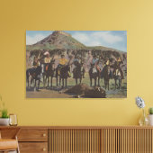 Noordwestelijke Indiërs - een Buffalo Hunt en Indi Canvas Afdruk (Insitu (Woonkamer))