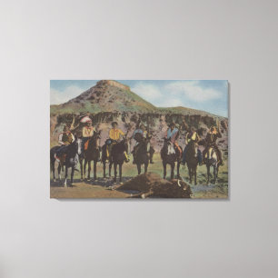 Noordwestelijke Indiërs - een Buffalo Hunt en Indi Canvas Afdruk