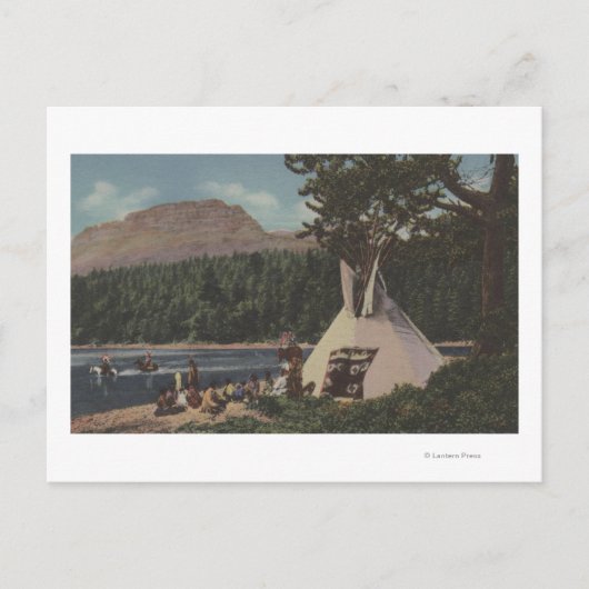 Noordwestelijke Indiërs - het land van Sky Blue Briefkaart (Voorkant)