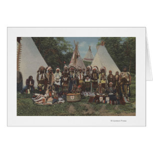 Noordwestelijke Indiërs op een pow wow voor de oo