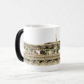 Noordwestelijke kraan en schoppenbak magische mok (Voorkant links)