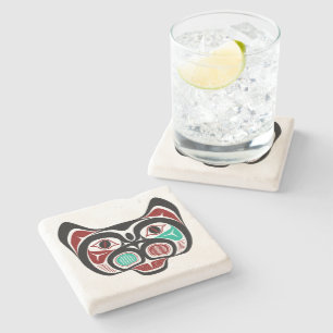 Noordwestelijke Pacifische kust Red Black Haida Ka Stenen Onderzetter