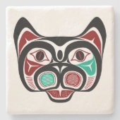 Noordwestelijke Pacifische kust Red Black Haida Ka Stenen Onderzetter (Voorkant)