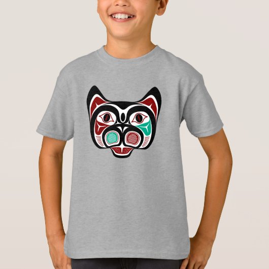 Noordwestelijke Pacifische kust Red White Haida Ka T-shirt (Voorkant)