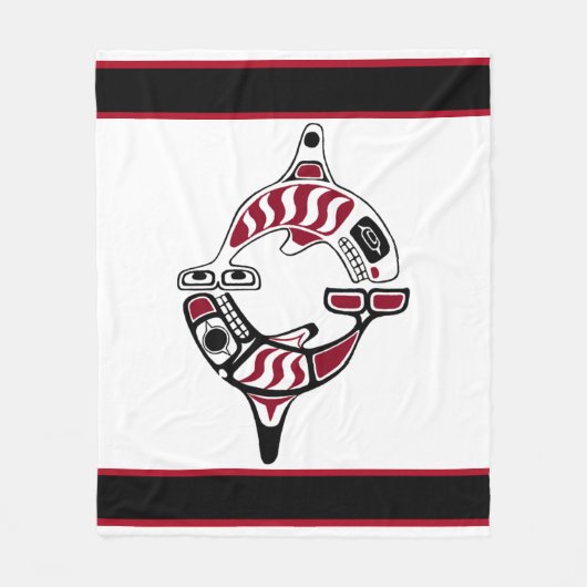 Noordwestkust Killer Whale Blanket Fleece Deken (Voorkant)