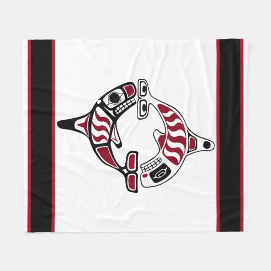 Noordwestkust Killer Whale Blanket Fleece Deken (Voorkant (Horizontaal))