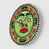 Noordwestkust Native American Mask Clock Design Grote Klok (Hoek)
