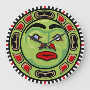 Noordwestkust Native American Mask Clock Design Grote Klok