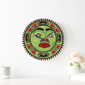 Noordwestkust Native American Mask Clock Design Grote Klok (Huis)