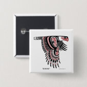 Noordwestkust Native Eagle Vierkante Button 5,1 Cm (Voorkant /achterkant)