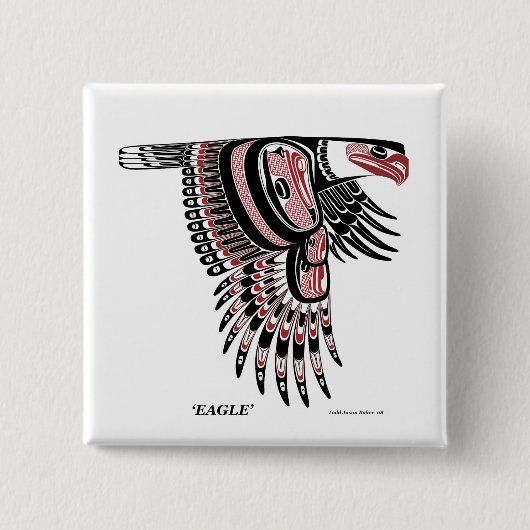 Noordwestkust Native Eagle Vierkante Button 5,1 Cm (Voorkant)