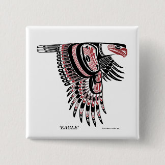 Noordwestkust Native Eagle Vierkante Button 5,1 Cm