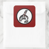 Noordwestkust van de Stille Oceaan Haida art Kille Vierkante Sticker (Tas)