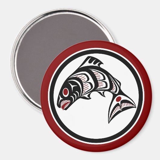 Noordwestkust van de Stille Oceaan Haida art Salmo Magneet (Voorkant / Achterkant)